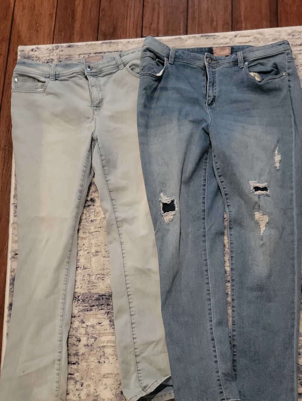 Chicos 2 Women’s Light Blue and Washed Blue Jeans - Casual Stretch Fit